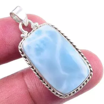 Natural Republic Larimar Gemstone 925 Solid Sterling Silver Pendant 1.50 m2V65