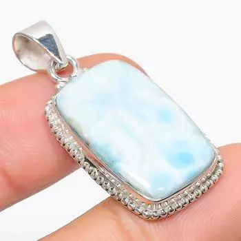 Natural Republic Larimar Gemstone 925 Solid Sterling Silver Pendant 1.75 o8o93