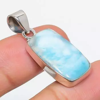 Natural Republic Larimar Gemstone 925 Solid Sterling Silver Pendant 1.75 c8j15