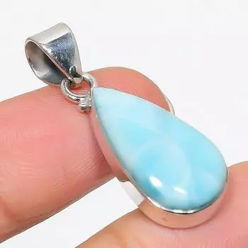Natural Republic Larimar Gemstone 925 Solid Sterling Silver Pendant 1.75 v9G83