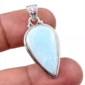 Natural Republic Larimar Gemstone 925 Solid Sterling Silver Pendant 1.5 s1z25