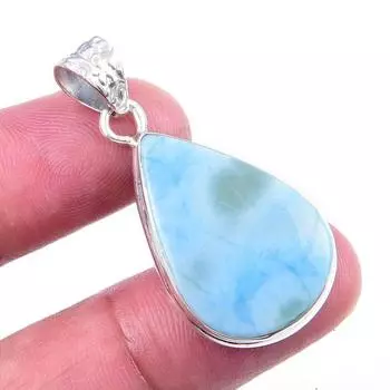 Natural Republic Larimar Gemstone 925 Solid Sterling Silver Pendant 1.50 o2k96