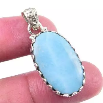 Natural Republic Larimar Gemstone 925 Solid Sterling Silver Pendant 1.50 d6p65