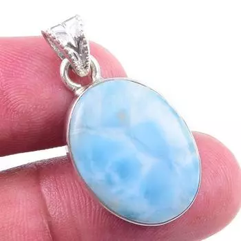 Natural Republic Larimar Gemstone 925 Solid Sterling Silver Pendant 1.25 r6v66