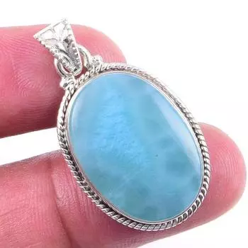 Natural Republic Larimar Gemstone 925 Solid Sterling Silver Pendant 1.50 V4V32