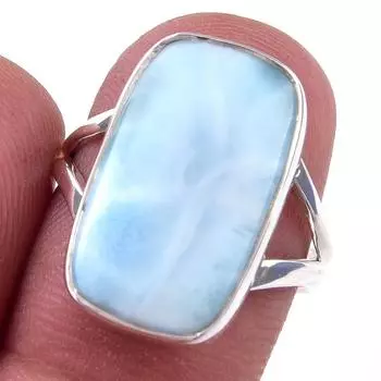 Natural Republic Larimar Gemstone 925 Solid Sterling Silver Gift Ring S.7 y0q37