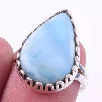 Natural Republic Larimar Gemstone 925 Solid Sterling Silver Gift Ring S.6 d7q25