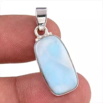 Natural Republic Larimar Gemstone 925 Solid Sterling Silver Pendant 1.25 m4p57