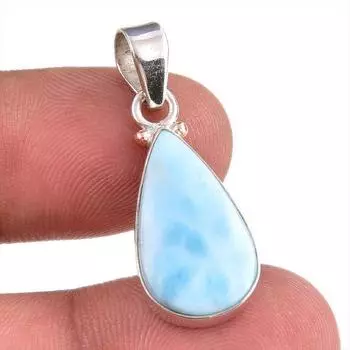 Natural Republic Larimar Gemstone 925 Solid Sterling Silver Pendant 1.25 J2g18
