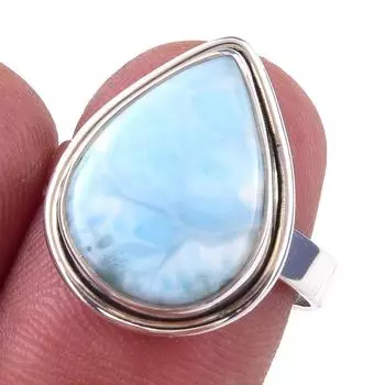 Natural Republic Larimar Gemstone 925 Solid Sterling Silver Gift Ring S.7 q7T93