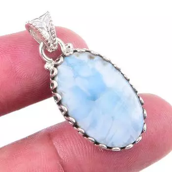 Natural Republic Larimar Gemstone 925 Solid Sterling Silver Pendant 1.25 O2h94