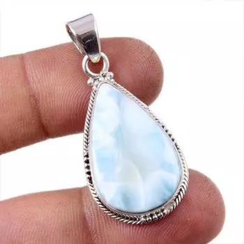 Natural Republic Larimar Gemstone 925 Solid Sterling Silver Pendant 1.75 G6a73