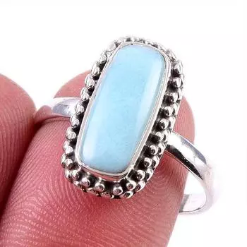 Natural Republic Larimar Gemstone 925 Solid Sterling Silver Gift Ring S.9 u2o02