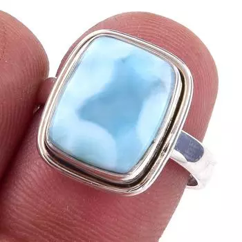 Natural Republic Larimar Gemstone 925 Solid Sterling Silver Gift Ring S.7 O7Z25