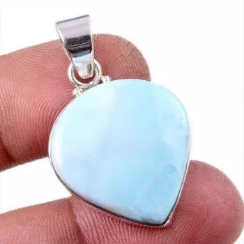 Natural Republic Larimar Gemstone 925 Solid Sterling Silver Pendant 1.5 f1v81