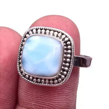 Natural Republic Larimar Gemstone 925 Solid Sterling Silver Gift Ring S.9 P1p46