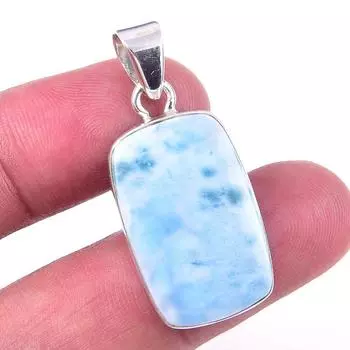Natural Republic Larimar Gemstone 925 Solid Sterling Silver Pendant 1.50 U7R91