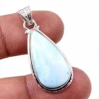 Natural Republic Larimar Gemstone 925 Solid Sterling Silver Pendant 1.5 K9A19