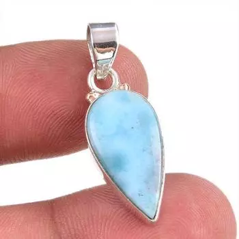 Natural Republic Larimar Gemstone 925 Solid Sterling Silver Pendant 1.25 Q5J56