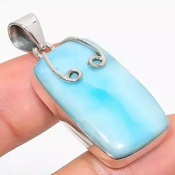 Natural Republic Larimar Gemstone 925 Solid Sterling Silver Pendant 1.75 M6q29