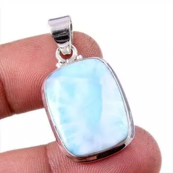 Natural Republic Larimar Gemstone 925 Solid Sterling Silver Pendant 1.5 V9S12