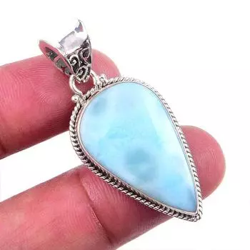 Natural Republic Larimar Gemstone 925 Solid Sterling Silver Pendant 1.50 l1D71