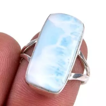 Natural Republic Larimar Gemstone 925 Solid Sterling Silver Gift Ring S.6 e1a83
