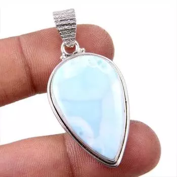 Natural Republic Larimar Gemstone 925 Solid Sterling Silver Pendant 1.75 r1U93