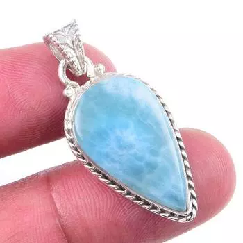 Natural Republic Larimar Gemstone 925 Solid Sterling Silver Pendant 1.50 w7K41