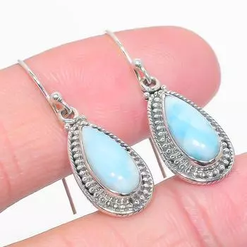 Natural Republic Larimar Gemstone 925 Solid Sterling Silver Earring 1.50 l3r16