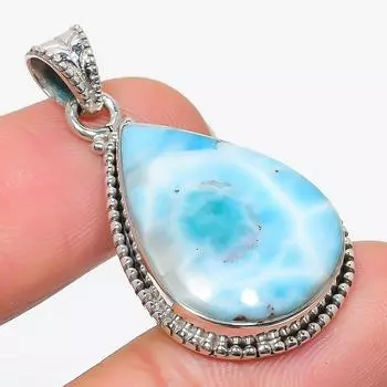 Natural Republic Larimar Gemstone 925 Solid Sterling Silver Pendant 1.50 e5o38