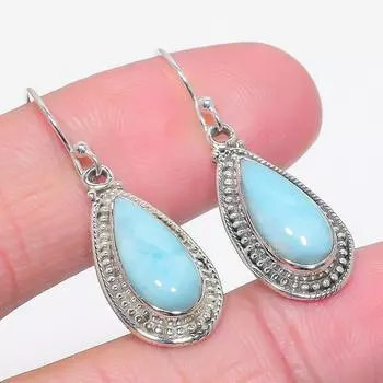 Natural Republic Larimar Gemstone 925 Solid Sterling Silver Earring 1.50 s7d80
