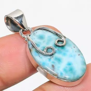 Natural Republic Larimar Gemstone 925 Solid Sterling Silver Pendant 1.50 R3T35