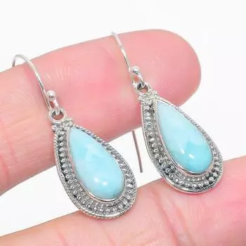 Natural Republic Larimar Gemstone 925 Solid Sterling Silver Earring 1.50 m1a76
