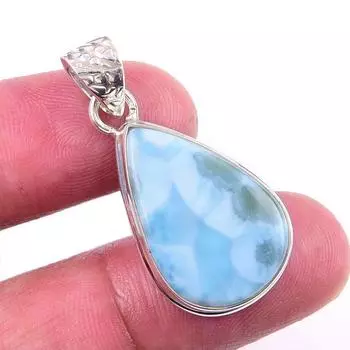 Natural Republic Larimar Gemstone 925 Solid Sterling Silver Pendant 1.50 q8D00