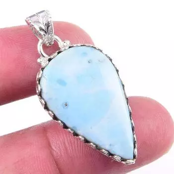 Natural Republic Larimar Gemstone 925 Solid Sterling Silver Pendant 1.50 o0I27