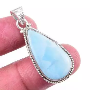 Natural Republic Larimar Gemstone 925 Solid Sterling Silver Pendant 1.50 s2M59