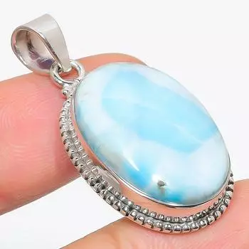 Natural Republic Larimar Gemstone 925 Solid Sterling Silver Pendant 1.75 F2N43