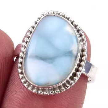 Natural Republic Larimar Gemstone 925 Solid Sterling Silver Gift Ring S.6 g7F53