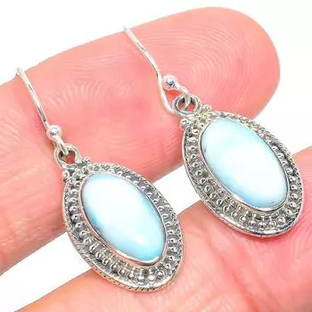Natural Republic Larimar Gemstone Handmade 925 Solid Silver Earring 1.25 t2j92