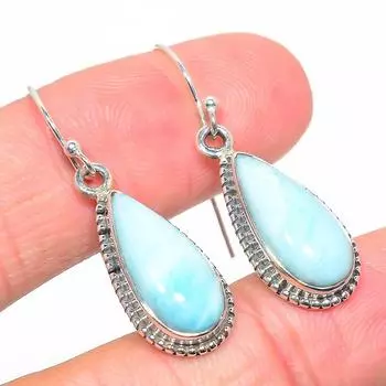 Natural Republic Larimar Gemstone Handmade 925 Solid Silver Earring 1.50 r3U17