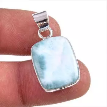 Natural Republic Larimar Gemstone Handmade 925 Solid Silver Pendant 1.5 a5L37