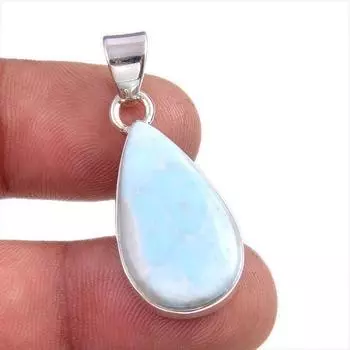Natural Republic Larimar Gemstone Handmade 925 Solid Silver Pendant 1.5 G7J68