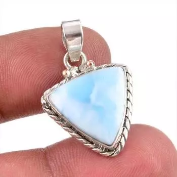 Natural Republic Larimar Gemstone Handmade 925 Solid Silver Pendant 1.50 G3K11