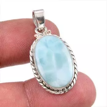 Natural Republic Larimar Gemstone Handmade 925 Solid Silver Pendant 1.50 E3z77