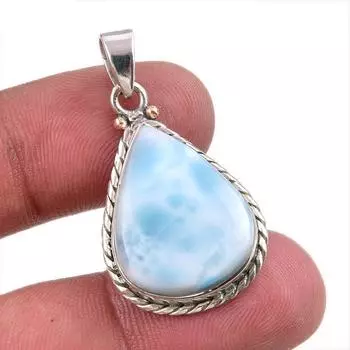 Natural Republic Larimar Gemstone Handmade 925 Solid Silver Pendant 1.50 E5m53