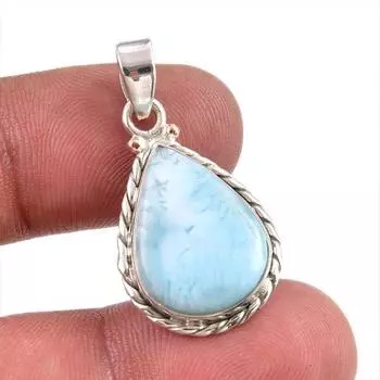 Natural Republic Larimar Gemstone Handmade 925 Solid Silver Pendant 1.50 P9M75