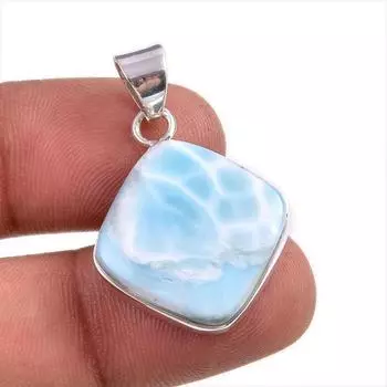 Natural Republic Larimar Gemstone Handmade 925 Solid Silver Pendant 1.5 l2Y57