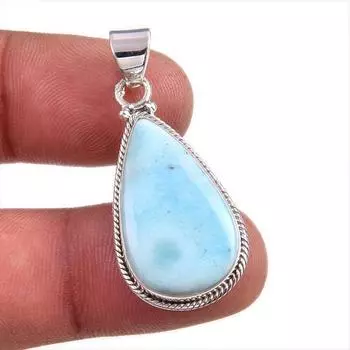 Natural Republic Larimar Gemstone Handmade 925 Solid Silver Pendant 1.5 e8r30