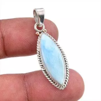 Natural Republic Larimar Gemstone Handmade 925 Solid Silver Pendant 1.50 e5Y02